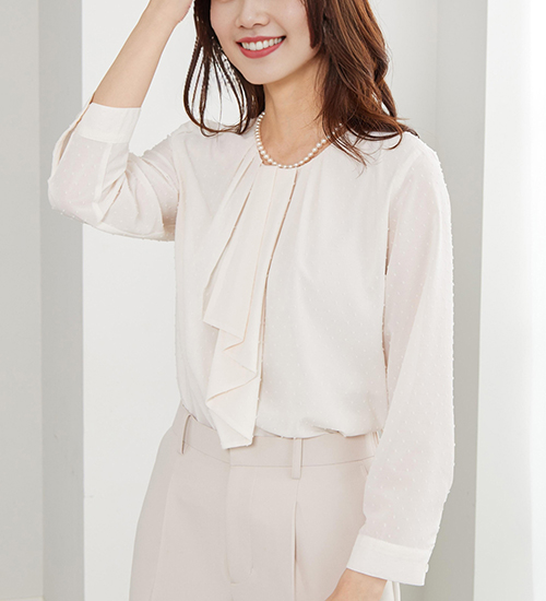 〈C/S〉ドットシフォンボウタイブラウス